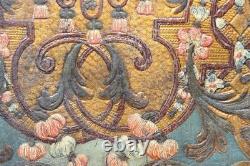 Gilt embossed leather known as Cordoba flowers Regency period 18th century