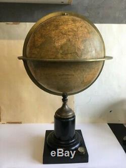 Globe Terrestre House Delamarche Paris Plaster And Wood Time Xixth Century