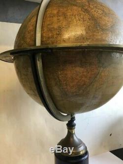 Globe Terrestre House Delamarche Paris Plaster And Wood Time Xixth Century