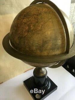 Globe Terrestre House Delamarche Paris Plaster And Wood Time Xixth Century