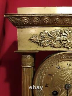 Golden Bronze Clock Period Empire Xixth Century