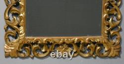 Golden Carved Openwork Wooden Mirror, Italy 19th Century, Silvering