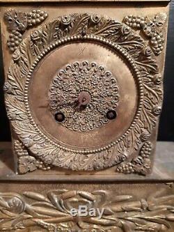 Golden Era Bronze Old Pendulum Clock Empire XIX S