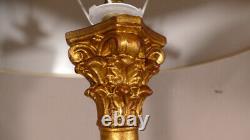 Golden Wooden Lamp, Corinthian Column, 19th Century Period