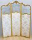 Golden Wooden And Silk Louis Xv Style Room Divider, 19th Century