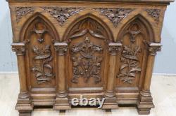 Gothic Renaissance Oak Carved Chest from the late 19th Century