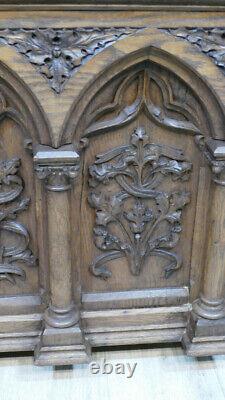 Gothic Renaissance Oak Carved Chest from the late 19th Century