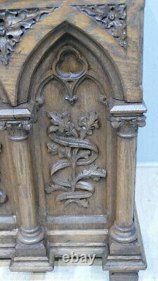 Gothic Renaissance Oak Carved Chest from the late 19th Century