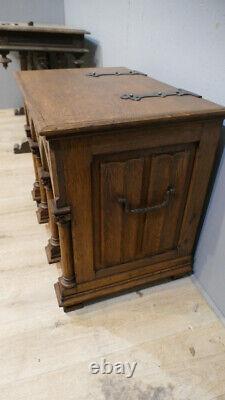 Gothic Renaissance Oak Carved Chest from the late 19th Century