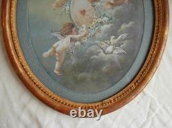 Gouache on paper, little angels, signed A. Beau, 19th century 	<br/>  
 