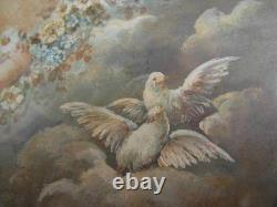 Gouache on paper, little angels, signed A. Beau, 19th century	   <br/> 
