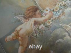 Gouache on paper, little angels, signed A. Beau, 19th century	<br/>