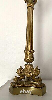 Grand Candelabra In Golden Bronze Era Restoration 19th Century 1820-1830