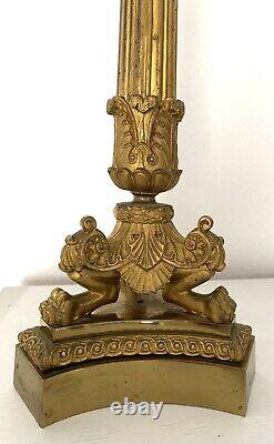 Grand Candelabra In Golden Bronze Era Restoration 19th Century 1820-1830