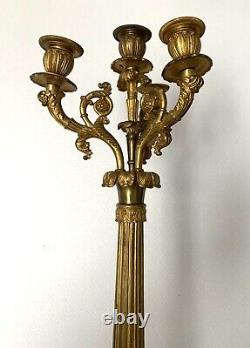 Grand Candelabra In Golden Bronze Era Restoration 19th Century 1820-1830