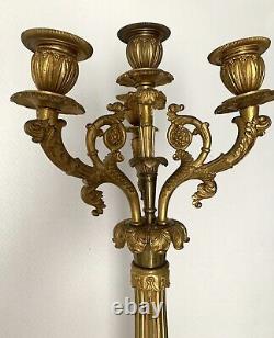 Grand Candelabra In Golden Bronze Era Restoration 19th Century 1820-1830