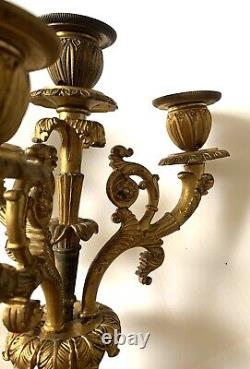 Grand Candelabra In Golden Bronze Era Restoration 19th Century 1820-1830