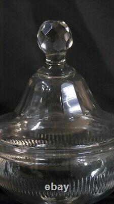 Grand Drageoir En Cristal Taillé, Époque XIX Ème