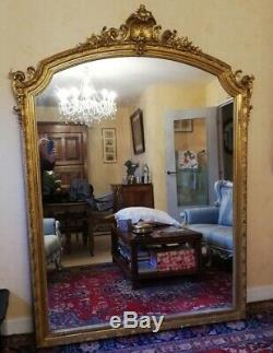 Grand Old Mirror Wood And Stucco Gilded Era Louis XV Style XIX