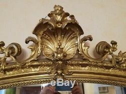 Grand Old Mirror Wood And Stucco Gilded Era Louis XV Style XIX