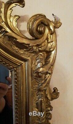 Grand Old Mirror Wood And Stucco Gilded Era Louis XV Style XIX