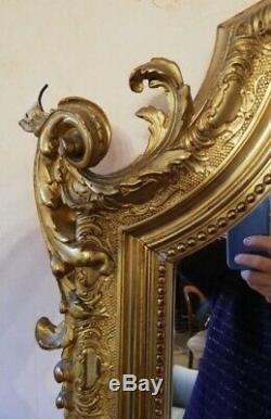Grand Old Mirror Wood And Stucco Gilded Era Louis XV Style XIX