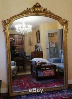 Grand Old Mirror Wood And Stucco Gilded Era Louis XV Style XIX