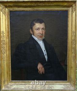 Grand Portrait Of Musician Man Epoque Charles X Pst Of The 19th Century