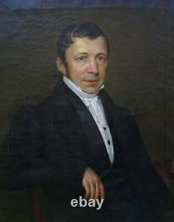 Grand Portrait Of Musician Man Epoque Charles X Pst Of The 19th Century