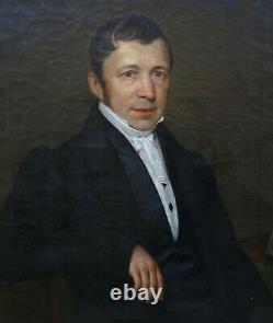 Grand Portrait Of Musician Man Epoque Charles X Pst Of The 19th Century