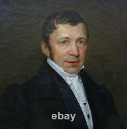 Grand Portrait Of Musician Man Epoque Charles X Pst Of The 19th Century