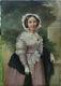 Grand Portrait Of Woman Of Louis Philippe Oil On 19th Century Web