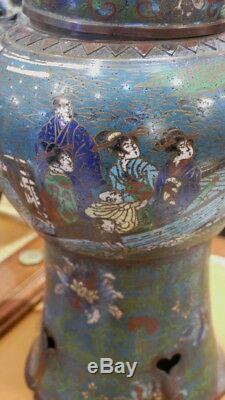 Great Burn Japanese Perfume In Bronze And Champlevé Enamels, Late Nineteenth Time