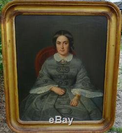 Great Female Portrait Hst Nineteenth Century Louis Philippe Epoque French School