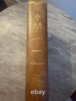 Great French-Spanish Dictionary, old edition, 1858, Vicente Salvá, period binding