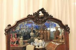 Great Louis XV Style Mirror In Walnut Era Xixth Century