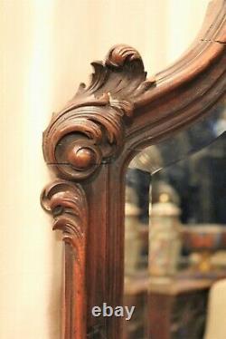 Great Louis XV Style Mirror In Walnut Era Xixth Century