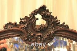 Great Louis XV Style Mirror In Walnut Era Xixth Century