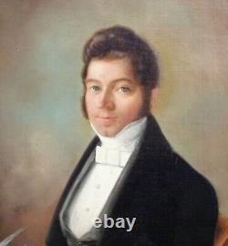 Great Portrait of a Young Man from the First Empire Period Oil/Canvas early 19th century