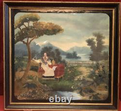 Great Religious Painting In Embroidery Époque Napoleon III Xixeme