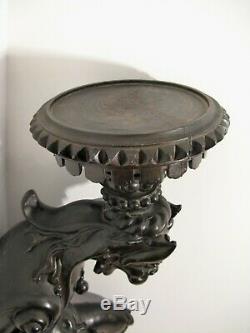 Great Satirical Fifth Wheel Applies Carved Wooden Console Era Nineteenth Century