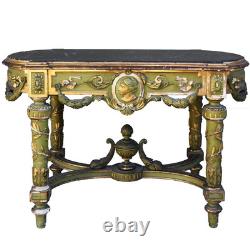 Green and gold lacquered side table, 19th century