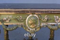 Green and gold lacquered side table, 19th century