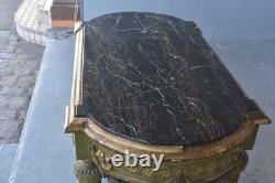 Green and gold lacquered side table, 19th century