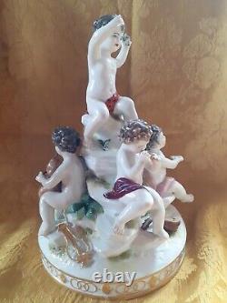 Group In Biscuit Putti Musician Signed Leblond Era Late Nineteenth Beginning Xxè