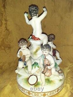 Group In Biscuit Putti Musician Signed Leblond Era Late Nineteenth Beginning Xxè