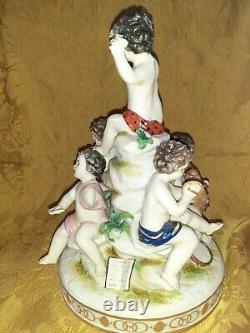 Group In Biscuit Putti Musician Signed Leblond Era Late Nineteenth Beginning Xxè