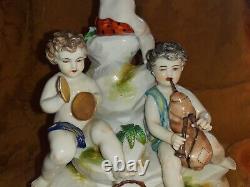 Group In Biscuit Putti Musician Signed Leblond Era Late Nineteenth Beginning Xxè