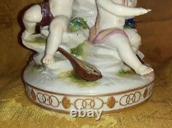 Group In Biscuit Putti Musician Signed Leblond Era Late Nineteenth Beginning Xxè