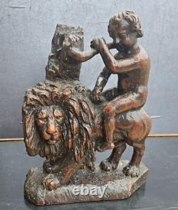 Group of Lion Statues Carved in Wood High Renaissance Era 16th Century Flanders or North
